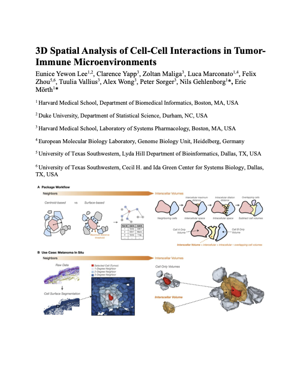 3D Spatial Analysis of Cell-Cell Interactions in Tumor-Immune Microenvironments
